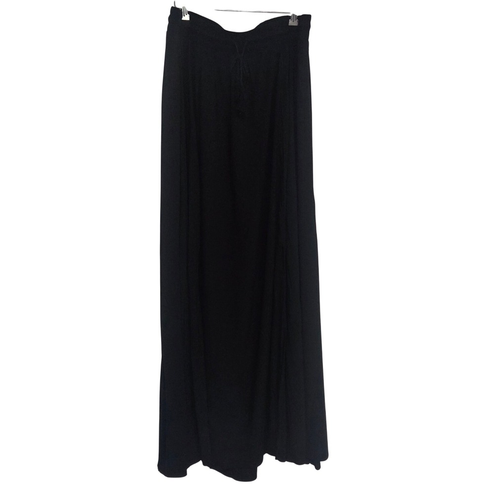 Torrid Black Maxi Skirt Elastic Drawstring Waist Tassel Front Slits Plus Size 1X
